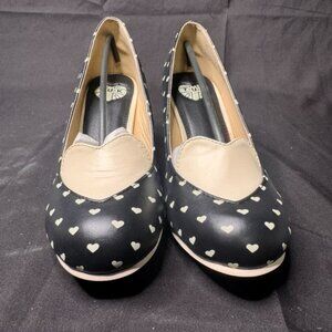 TUK All Heart Retro/Pinup Kitten Heels – Black & Ivory